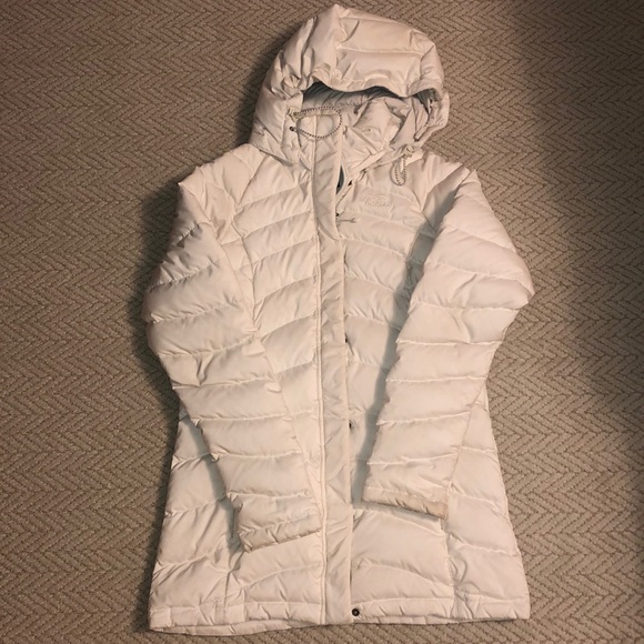 cream north face puffer